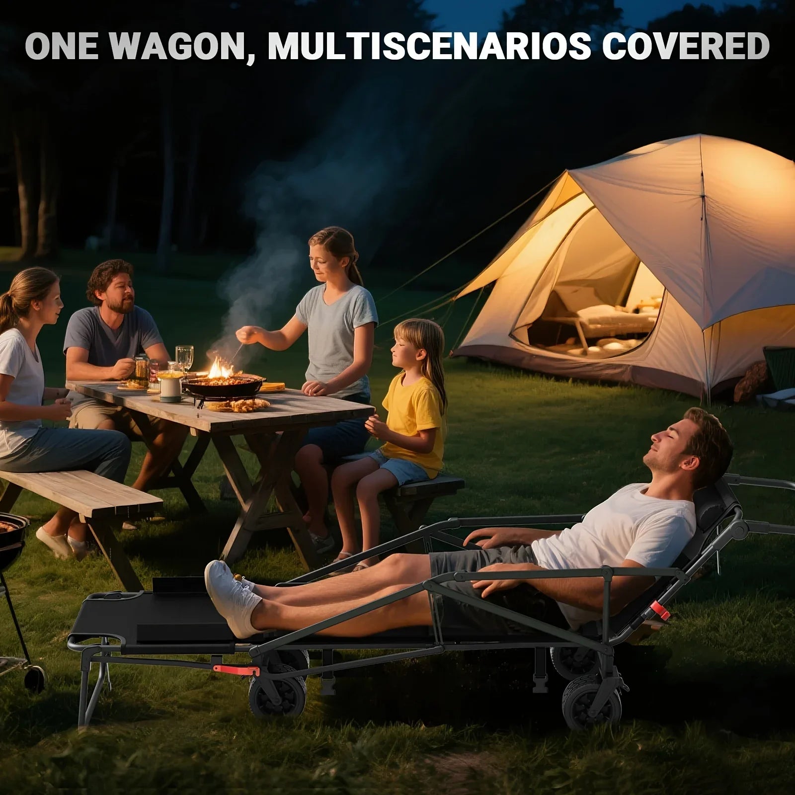 2-in-1 Multifunctional Folding Wagon Recliner
