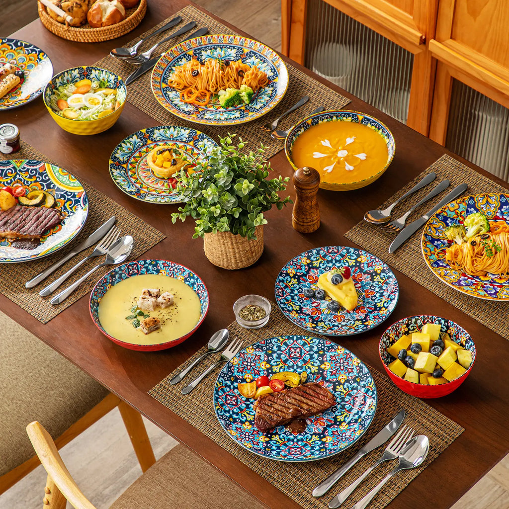 Microwave and dishwasher china cutlery set