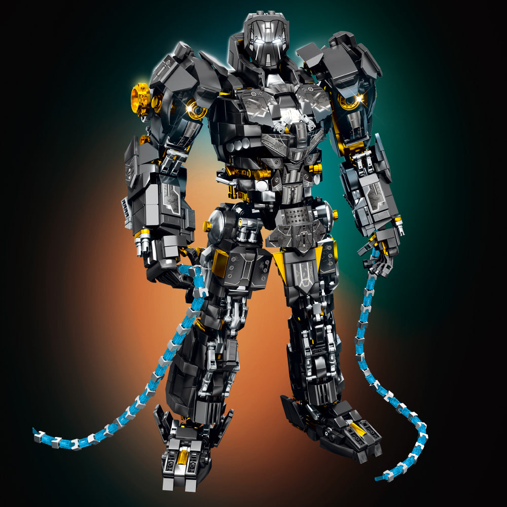 Mesiondy Obsidian Enforcer Mech Building Kit – 2362 PCS Premium Brick System | Energy Whip Effects | Light-Up Reactor Details