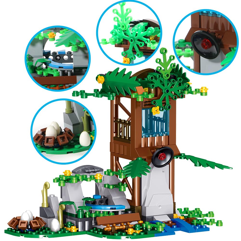 Mesiondy Prehistoric Apex Predator Expedition Building Set – 546 PCS Premium Brick System | Dino Transport Truck, Watchtower & Dinosaur Figures