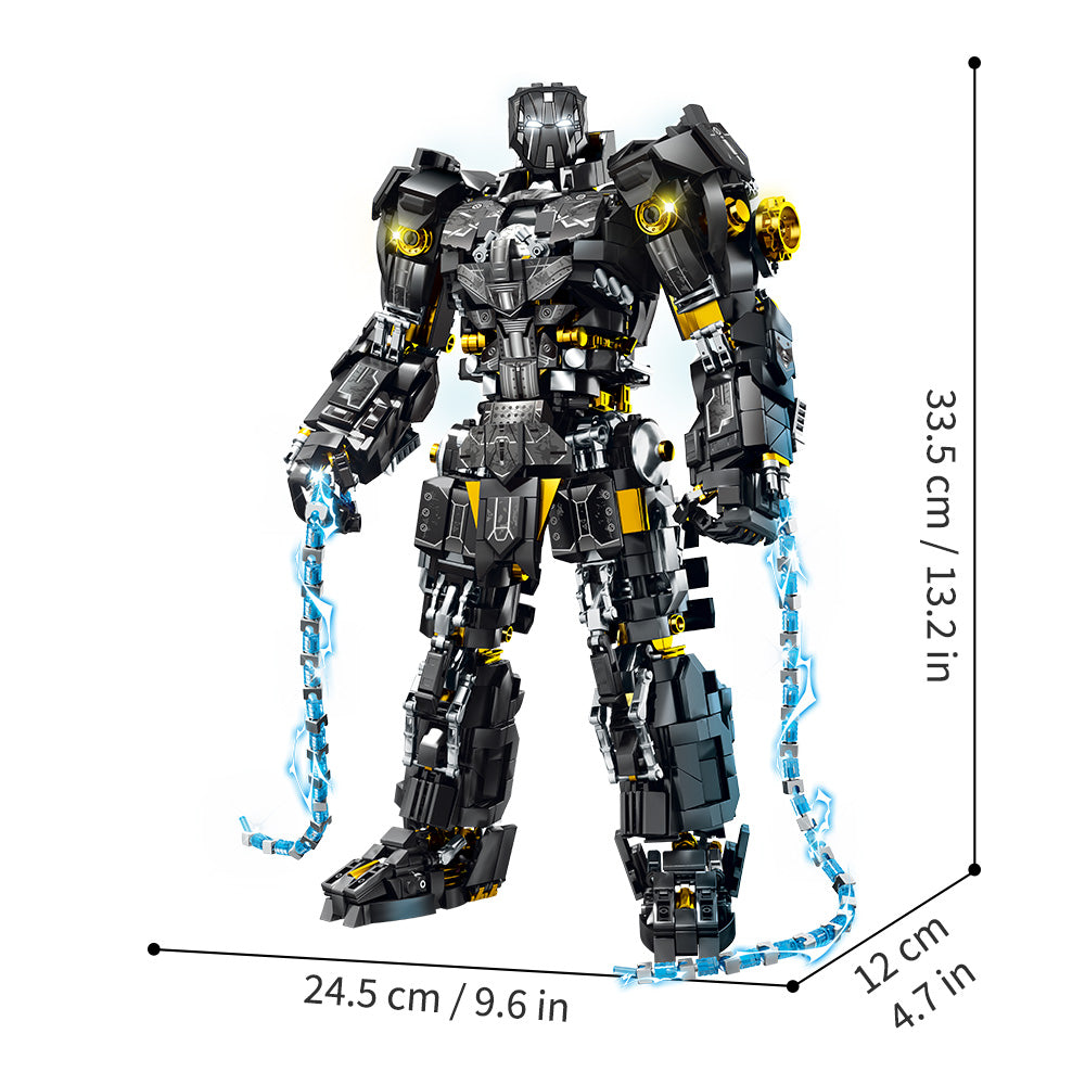 Mesiondy Obsidian Enforcer Mech Building Kit – 2362 PCS Premium Brick System | Energy Whip Effects | Light-Up Reactor Details