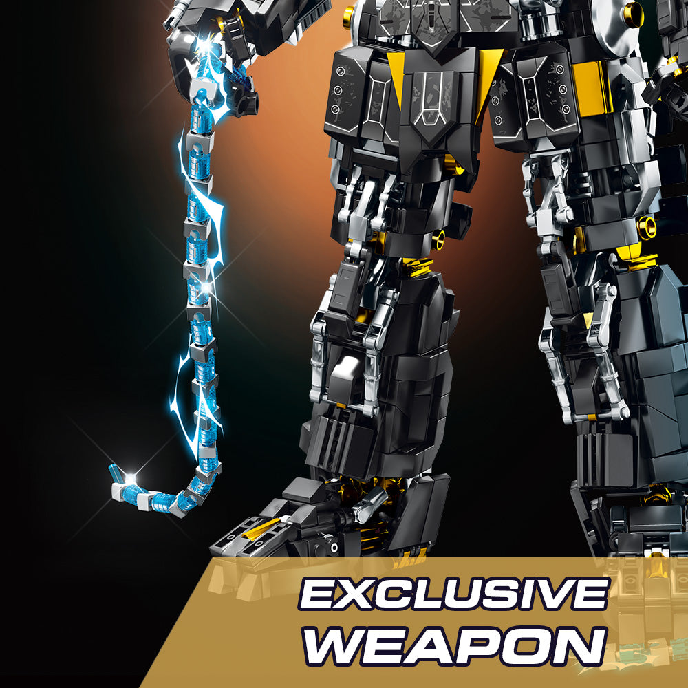 Mesiondy Obsidian Enforcer Mech Building Kit – 2362 PCS Premium Brick System | Energy Whip Effects | Light-Up Reactor Details