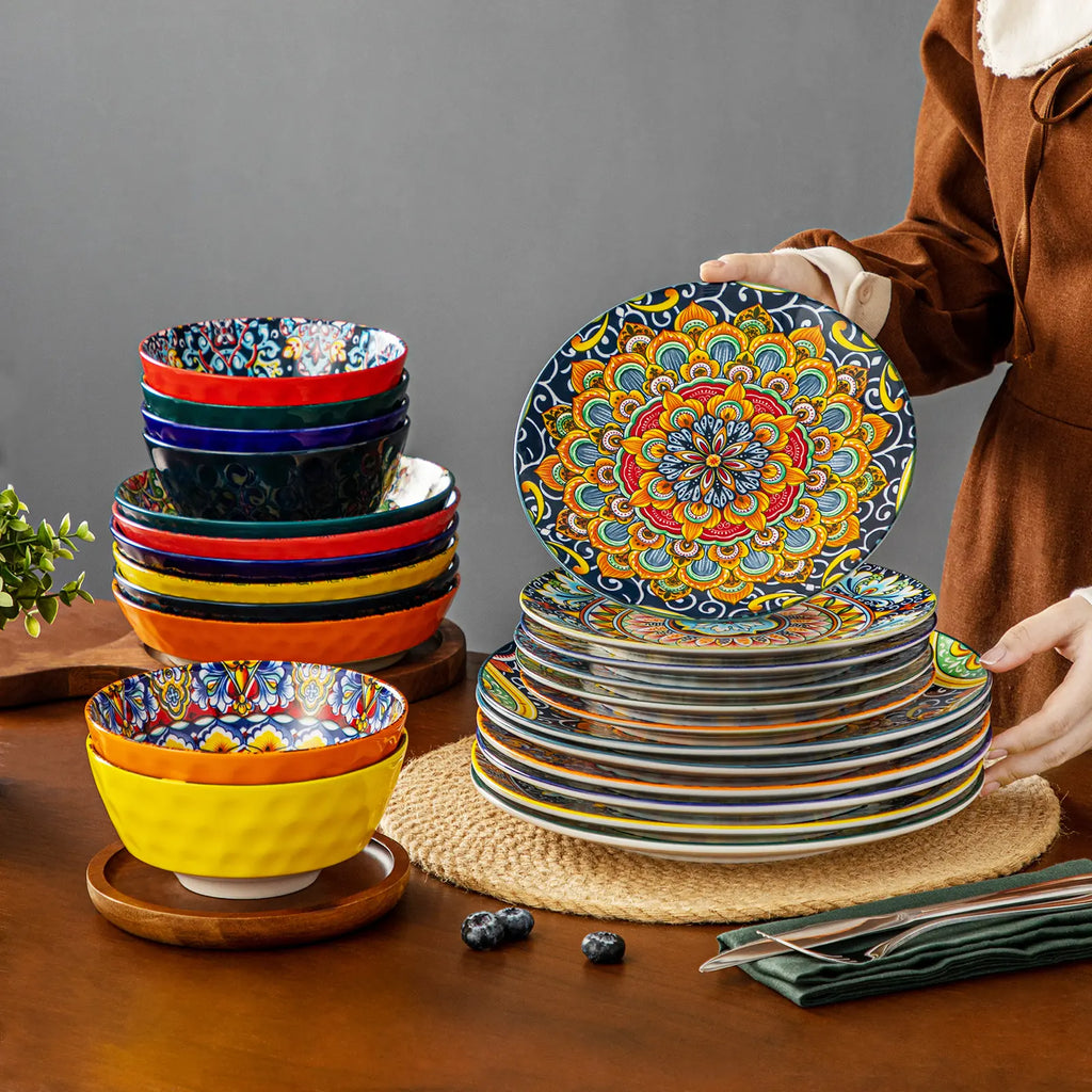 Microwave and dishwasher china cutlery set