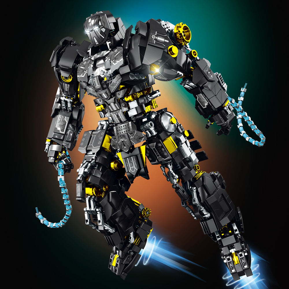 Mesiondy Obsidian Enforcer Mech Building Kit – 2362 PCS Premium Brick System | Energy Whip Effects | Light-Up Reactor Details
