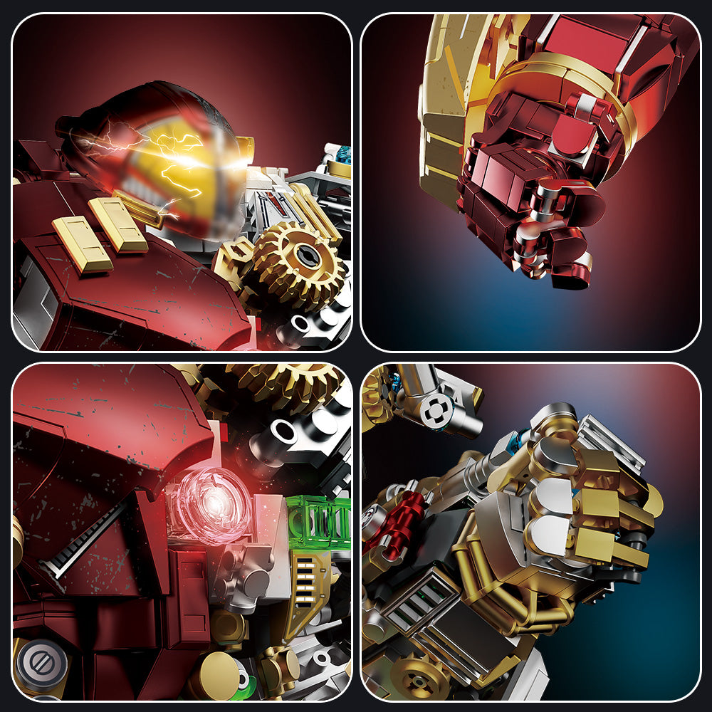 Mesiondy Titan-Class Heavy Armor Mech Building Kit – 2600+ PCS Premium Brick System | Semi-Mechanical Deconstructed Collectible | Light-Up Eye Effects