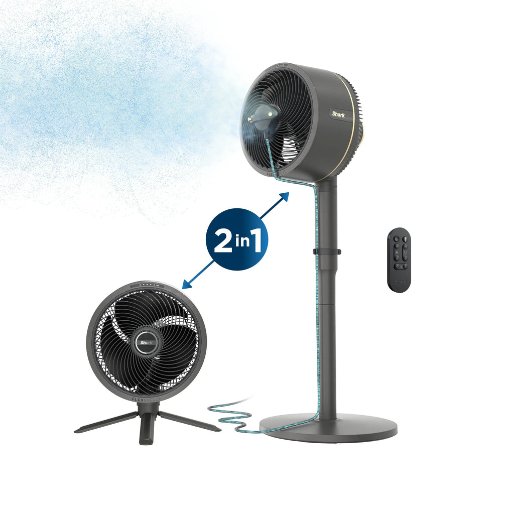2-in-1 Cordless Misting Fan - Indoor & outdoor oscillating fan, pedestal & tabletop, corded & cordless portable fan with outdoor InstaCool mi